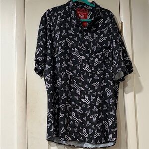 DIXXON Black and White Geometric Men's Shirt